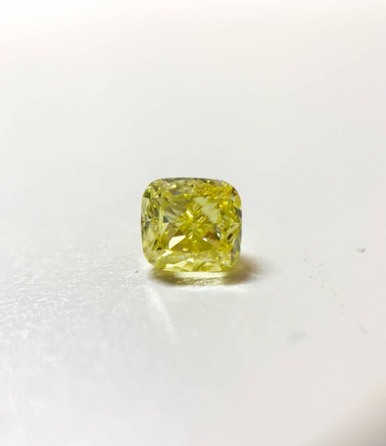 Fancy Intense Yellow Loose GIA Certified Diamond Cushion Brilliant