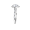 1.75CT Oval Brilliant D Color VS2 Clarity 18K White Gold Halo Diamond Engagement Ring