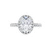 1.75CT Oval Brilliant D Color VS2 Clarity 18K White Gold Halo Diamond Engagement Ring