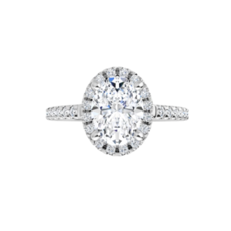 1.75CT Oval Brilliant D Color VS2 Clarity 18K White Gold Halo Diamond Engagement Ring