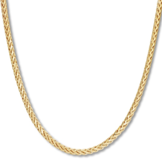Men's Wheat Chain Necklace 10K Yellow Gold 24" Length