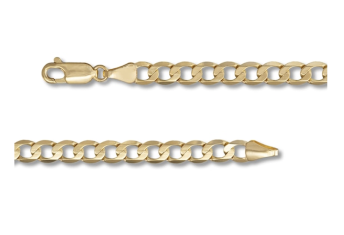 Men's Solid Curb Chain 10K Yellow Gold 22"