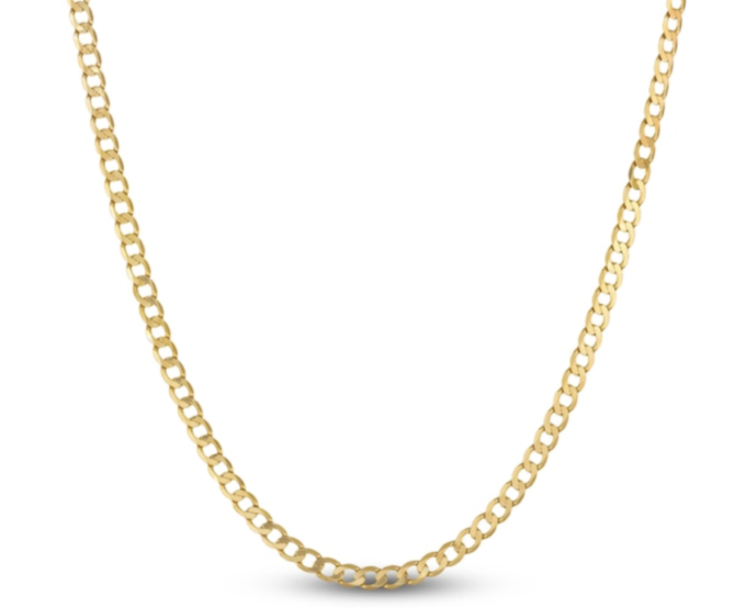 Men’s Solid Curb Chain 10K Yellow Gold 22″ – Jabbours