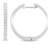 10K White Gold 3/4 CT Diamond Hoop Earrings