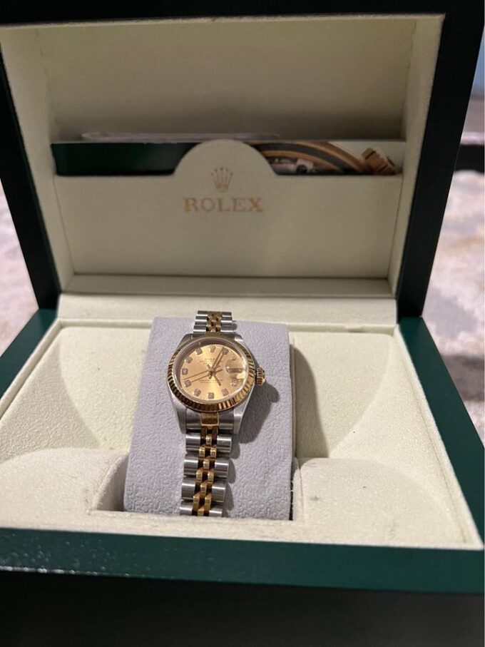 Rolex Datejust Diamond 18k Two Tone Fluted Factory Diamond Dial - 26MM - 79173